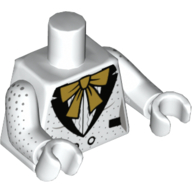 Torso Tuxedo, Gold Bow Tie, Silver Speckles Print, White Arms and Hands Weiß