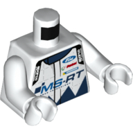 Torso Racing Jacket with 'Ford' and 'sparco' Logo's, with 'MS-RT' / 'M-SPORT WORLD RALLY TEAM' Print, White Arms and Hands White