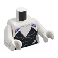 Torso Jumpsuit with Dark Purple Webbing on Shoulders and Black Panels Print (Spider Girl/Gwen), White Arms and Hands Weiß