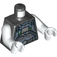 Torso Armor, Vest with Hoses, Straps Print (Mr. Freeze), White Arms and Hands Pearl Titanium