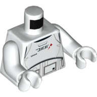 Torso Armor with Red Markings and Black Characters Print (Treadspeeder Pilot), White Arms and Hands Weiß