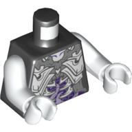 Torso Armor, White Bones, Dark Purple and Lavender Stomach Print, White Arms and Hands Schwarz