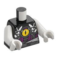 Torso, Yellow Eye on Chest, Dark Bluish Grey/White/Magenta Markings, Belt print, White Arms and Hands Black
