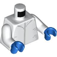 Torso Lab Coat Print, White Arms, Blue Hands White