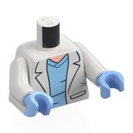 Torso, Labcoat, Bright Light Blue Shirt, Light Nougat Chest print, White Arms, Bright Light Blue Hands White