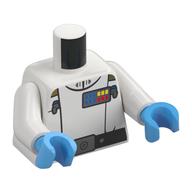 Torso, Imperial Officer, Black Belt print, White Arms, Medium Blue Hands White