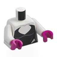 Torso Jumpsuit, Black Panels Print (Spider Girl/Gwen), White Arms, Magenta Hands White