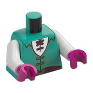 Torso, Tunic, Gold Trim, Laces, Dark Red Belt, Laces, White Shirt print, White Arms, Magenta Hands Dark Turquoise