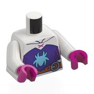 Torso, Dark Purple Panel, Medium Azure Spider, Nougat Belt print, White Arms, Magenta Hands White