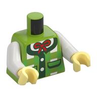 Torso, Whites/Bright Green Plaid Shirt, Dark Green Trim, Red Bow print, White Arms, Bright Light Yellow Hands Lime