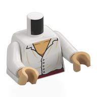 Torso, White Shirt, Tan Creases, Dark Red Belt, Warm Tan Chest print, White Arms, Warm Tan Hands Weiß