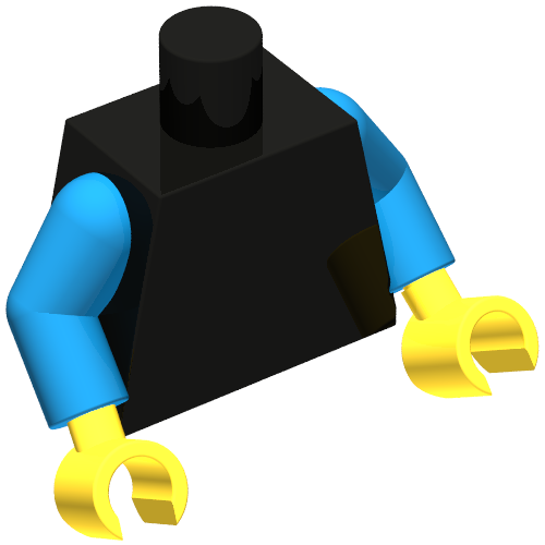 Torso, Blue Arms, Yellow Hands [Plain] Schwarz