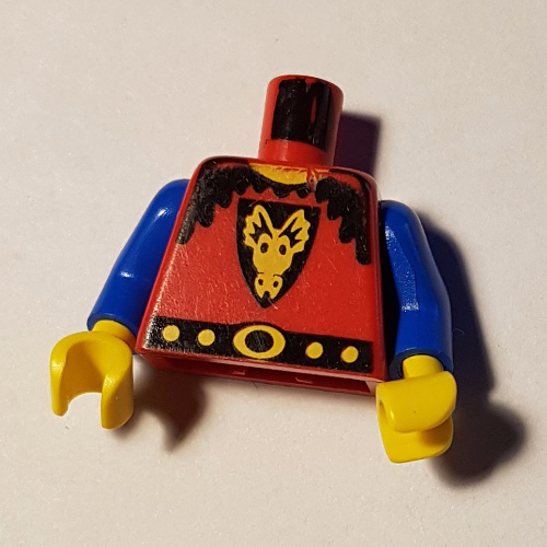 Torso Armor, Dragon Face on Shield Print, Blue Arms, Yellow Hands Rot