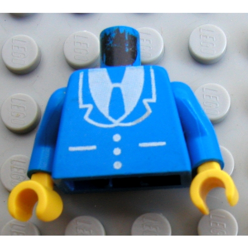 Torso Jacket and Tie Print, Blue Arms, Yellow Hands Blue