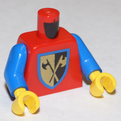 Torso Armor, Crossed Axe Shield Print, Blue Arms, Yellow Hands Rot