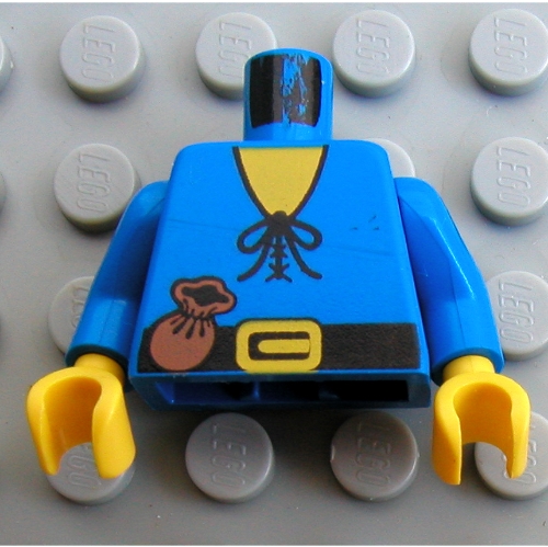 Torso Tunic with Tied Lace and Purse Print (Forestman), Blue Arms, Yellow Hands Blau
