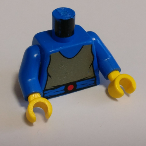 Torso Tunic, Dark Gray, Blue Belt with Red Buckle Print (Padme), Blue Arms, Yellow Hands Blue