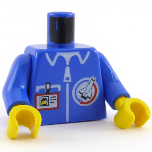 Torso Jacket, Launch Command Logo, Zipper and ID Badge Print, Blue Arms, Yellow Hands Blue