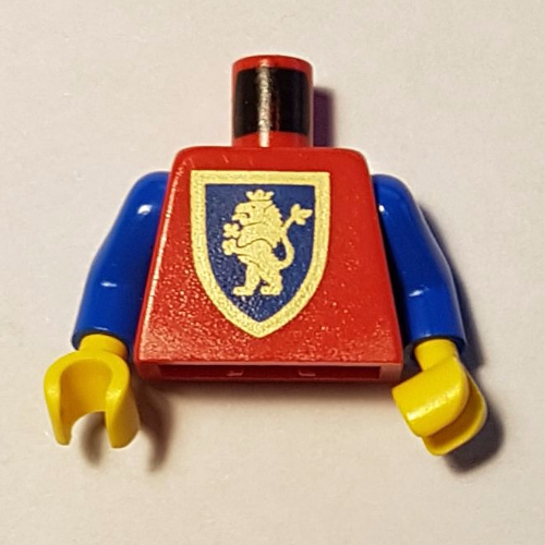 Torso Armor, Gold Lion Shield Print, Blue Arms, Yellow Hands Red