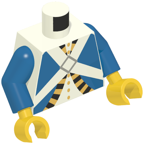 Torso Jacket with White Cross Straps Print (Imperial Soldier), Blue Arms, Yellow Hands White