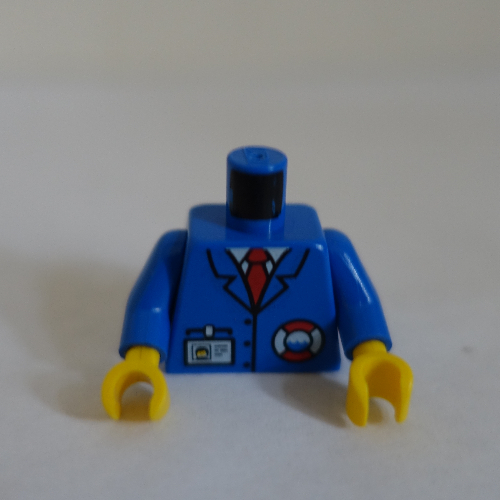 Torso Jacket, Rescue Coast Guard Logo, Nametag, Blue Collar, Red Tie Print, Blue Arms, Yellow Hands Blau