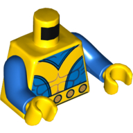 Torso Muscles, Blue Neck and Sides Print (Hank Pym Giant Man), Blue Arms, Yellow Hands Gelb
