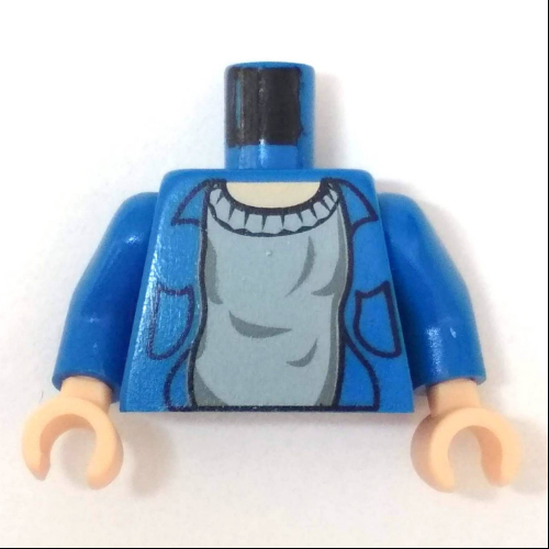 Torso Shirt, Open over Sweater Print, Blue Arms, Light Nougat Hands Blue