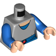 Torso Dress, Blue Undershirt, Blue Sash Belt with Red Buckle Print (Padme), Blue Arms, Light Nougat Hands Hellblaugrau