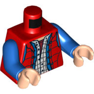 Torso Vest with Plaid Shirt and Blue Denim Jacket Print (Marty McFly), Blue Arms, Light Nougat Hands Rot