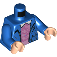 Torso Jacket, Open with Zipper, Lavender Undershirt, White Collar Print, Blue Arms, Light Nougat Hands Blue
