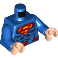 Torso Muscles with Dark Blue Highlights, Red Belt, Red and Yellow Superman 'S' Logo Print, Blue Arms, Light Nougat Hands Blau