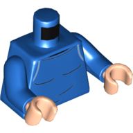 Torso Sweater with White Lines on Shoulders Print, Blue Arms, Light Nougat Hands Blue
