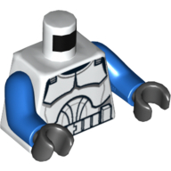 Torso Armor Clone Trooper Print (Clone Wars), Blue Arms, Black Hands White