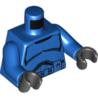 Torso Armor Clone Trooper with Belt with Pockets Print (Senate Commando), Blue Arms, Black Hands Blue