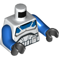 Torso Armor with Blue Neck and Shoulders, Utility Belt Print, Blue Arms, Black Hands Weiß