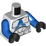 Torso, Clone Trooper Armor, Blue Markings print, Blue Arms, Black Hands Weiß