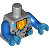 Torso Armour, Orange Pentagon with Yellow Lion Print, Blue Arms, Dark Azure Hands Light Bluish Gray