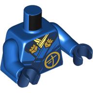 Torso, Robe, Dark Blue Trim, Gold Symbols print, Blue Arms, Dark Blue Hands Blau