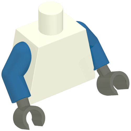 Torso, Blue Arms, Dark Gray Hands [Plain] in 