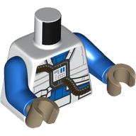 Torso Rebel E-Wing Pilot Suit, Black Hoses, White Pockets print, Blue Arms, Dark Tan Hands Weiß