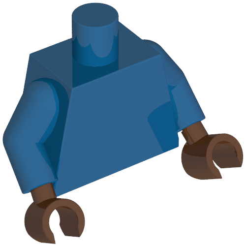 Torso Jumpsuit, White Superman 'S' Symbol on Red Background, White Belt, Muscles print, Blue Arms, Reddish Brown Hands Blue