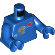 Torso Classic Space Logo with Simulated Wear Print, Blue Arms and Hands Blue