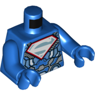 Torso Armour, White and Light Blue Superman 'S' Logo Print (Lex Luthor), Blue Arms and Hands Blue