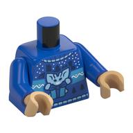 Torso, Christmas Sweater, Pixie, Present print, Blue Arms, Warm Tan Hands Blue