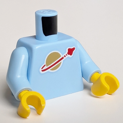 Torso Classic Space Logo (2019) Print, Bright Light Blue Arms, Yellow Hands Bright Light Blue