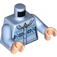 Torso Christmas Sweater with Dark Blue, Dark Azure Stars, Bright Light Blue Arms, Light Nougat Hands Bright Light Blue