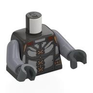 Torso, Silver Armor Panels, Nougat Laces, Straps print, Flat Silver Arms, Dark Bluish Gray Hands Perltitan