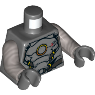 Torso Armour, Yellow Circle Print, Flat Silver Arms, Dark Bluish Gray Hands Dunkelblaugrau