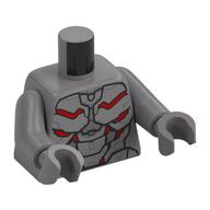 Torso, Ultron Silver/Red Armor Plating print, Flat Silver Arms and Hands Flat Silver
