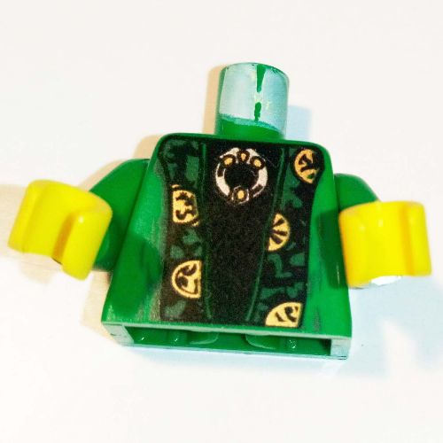 Torso Robe with Green and Gold Trim Print (McGonagall), Green Arms, Yellow Hands Grün
